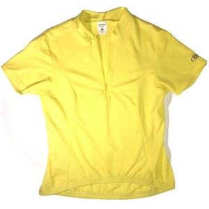 Women's Yellow Danskin Canari Sht Sleeve Cycling Jersey XL Half Zip RN09-001616